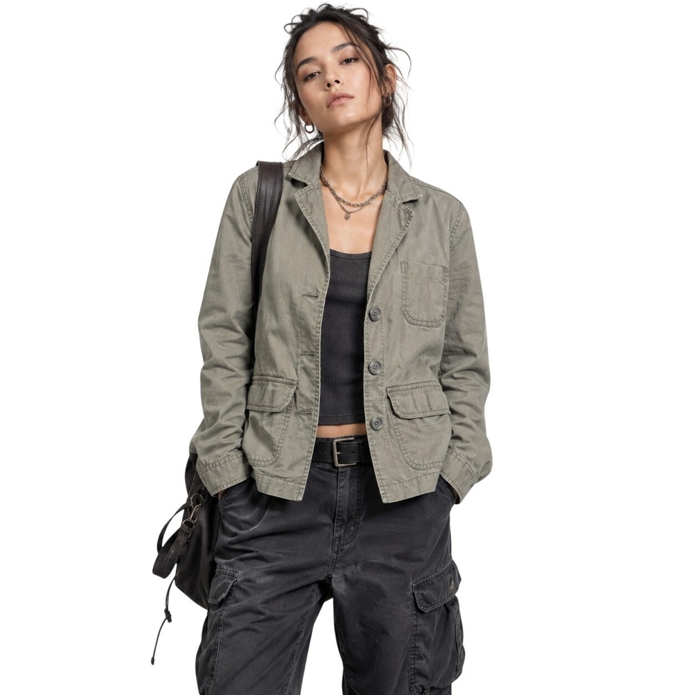 Gap Military Jacket Green‎ Button Front Pockets Gorpcore Grunge Preppy Safari M